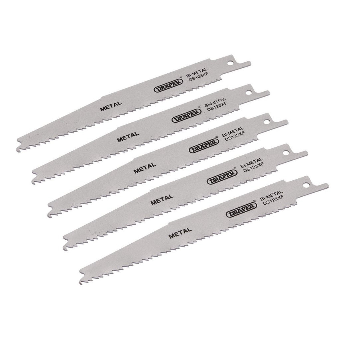 Draper Bi-metal Reciprocating Saw Blades for Metal Cutting, 150mm, 8-14tpi (Pack of 5) 38755
