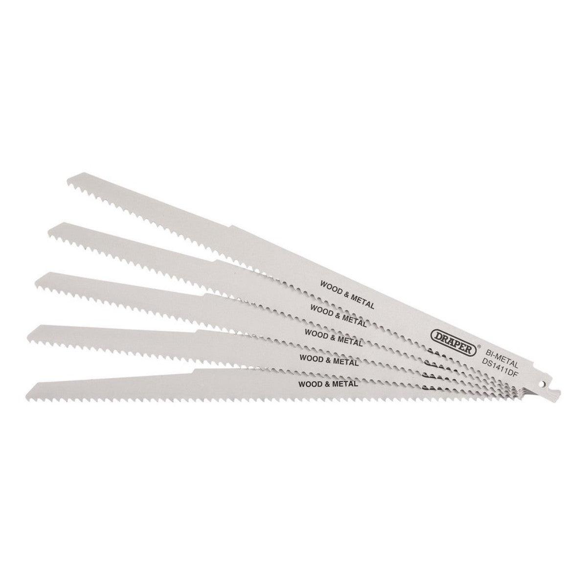 Draper Bi-metal Reciprocating Saw Blades for Multi-Purpose Cutting, 300mm, 6tpi (Pack of 5) 38756
