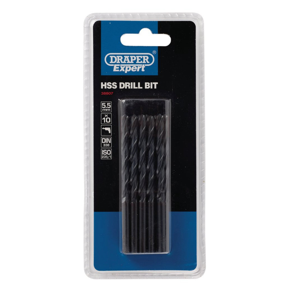 Draper Expert HSS Drill Bit, 5.5 x 185mm (Pack of 10) 38807