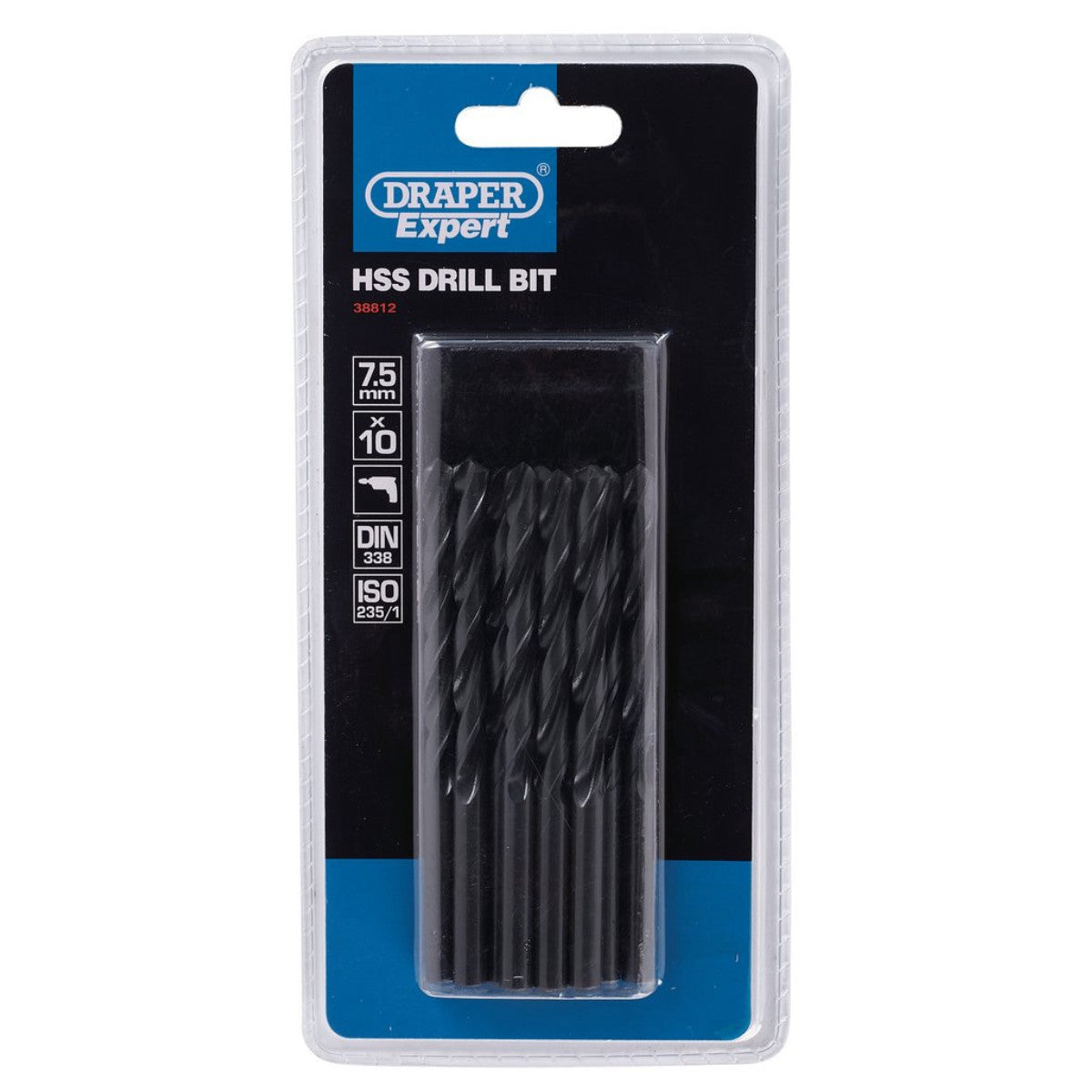 Draper Expert HSS Drill Bit, 7.5 x 220mm (Pack of 10) 38812