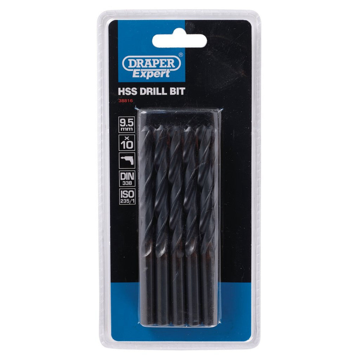 Draper Expert HSS Drill Bit, 9.5 x 220mm (Pack of 10) 38816