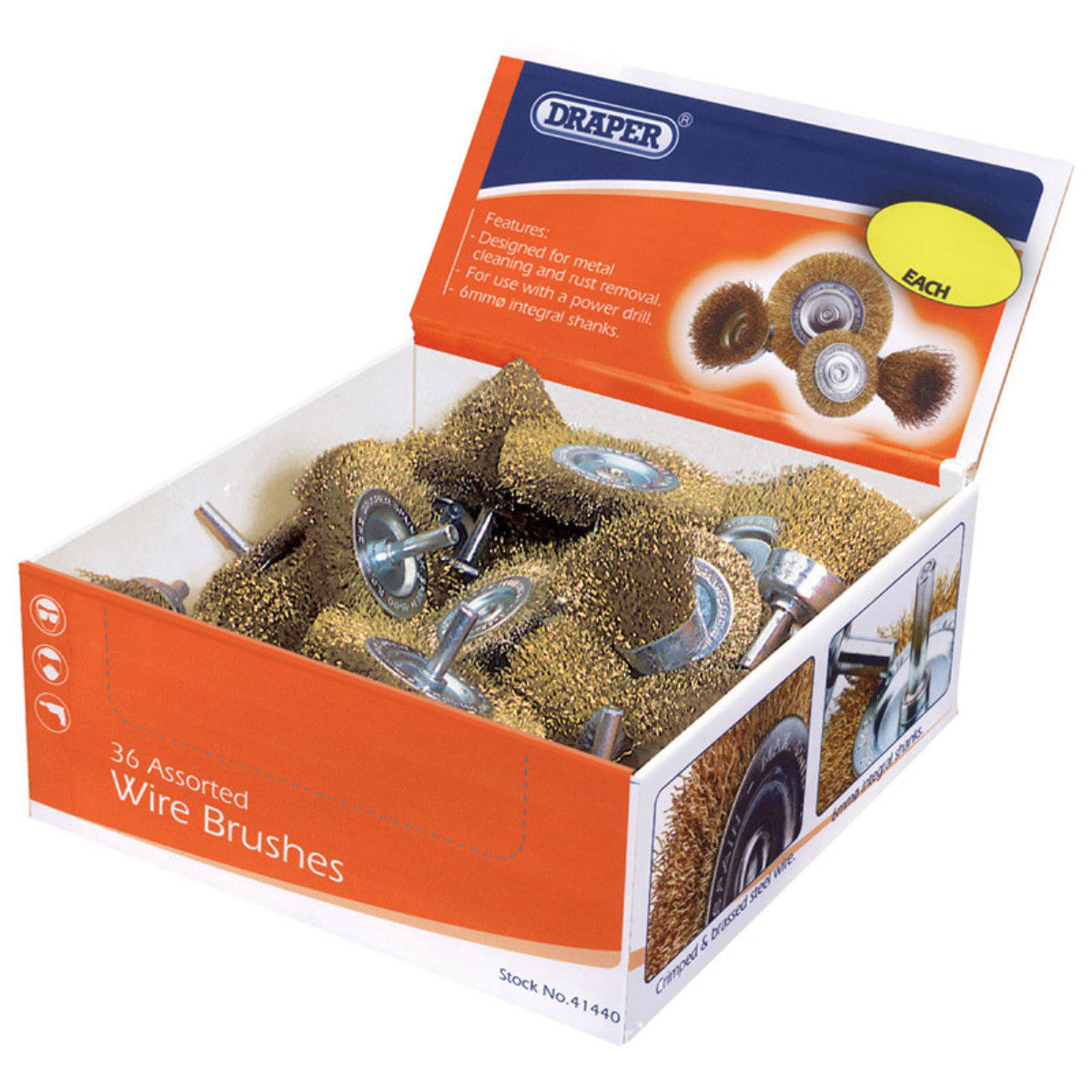 Draper Countertop Display of Cup and Rotary Wire Brushes 41440
