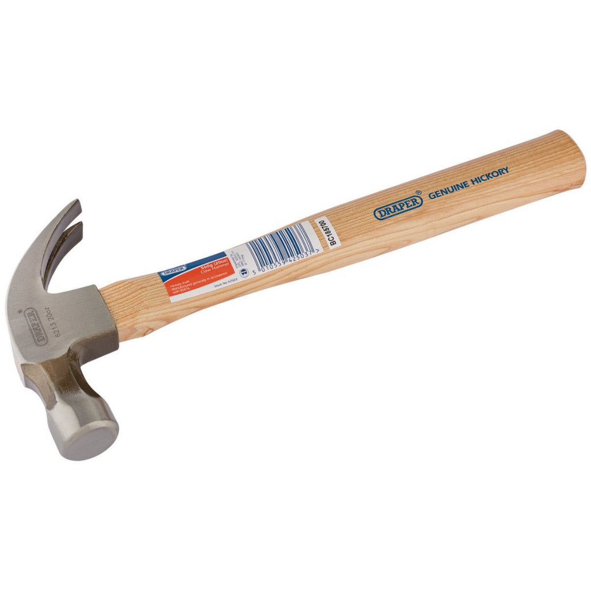 Draper Hickory Shaft Claw Hammer, 560g/20oz 42503