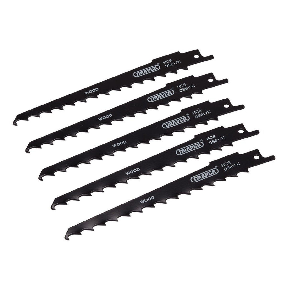 Draper Reciprocating Saw Blades for Wood and Plastic Cutting, 150mm, 3tpi (Pack of 5) 43066