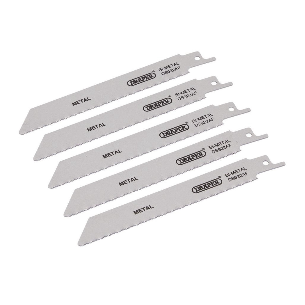 Draper Bi-metal Reciprocating Saw Blades for Metal Cutting, 150mm, 24tpi (Pack of 5) 43444