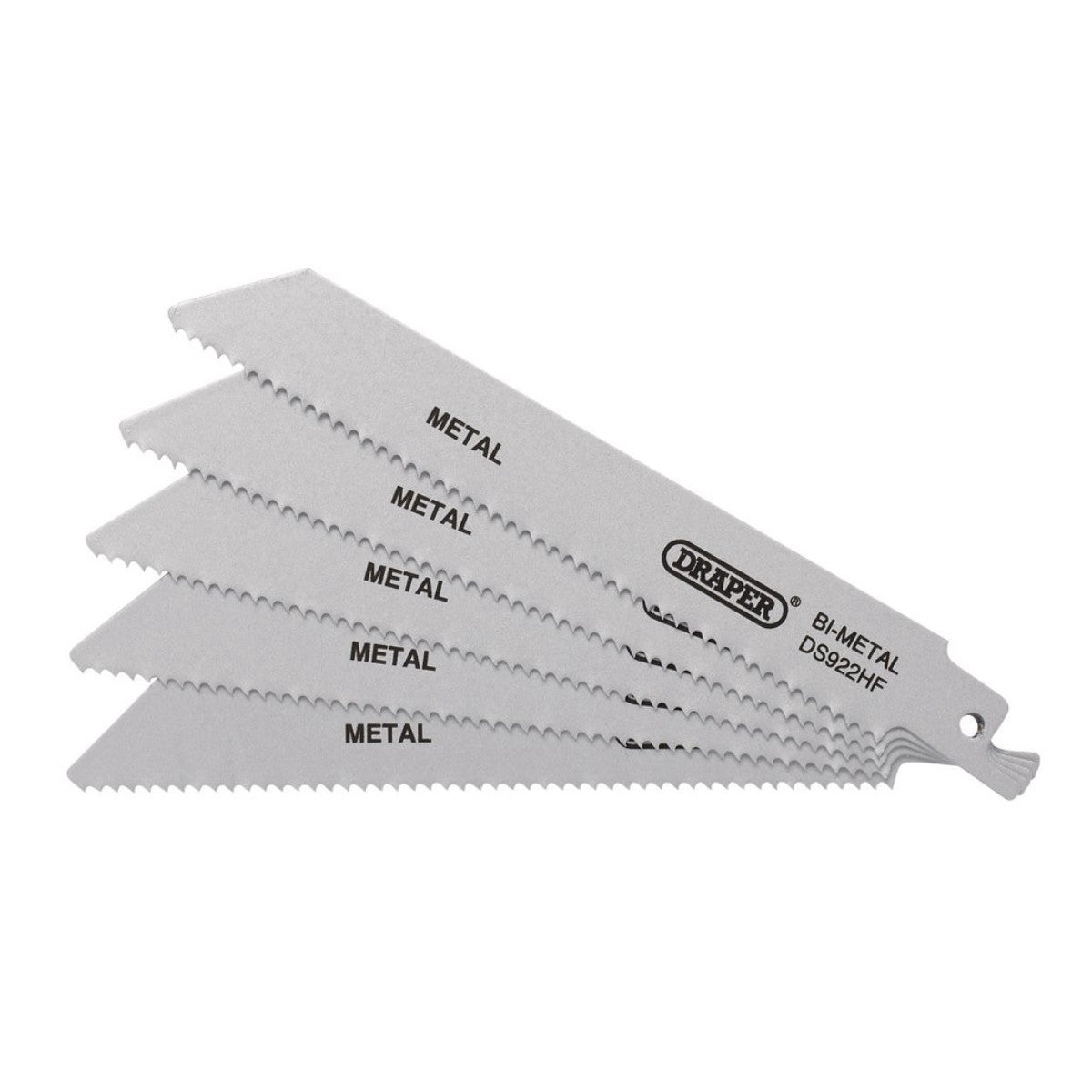 Draper Bi-metal Reciprocating Saw Blades for Metal, 150mm, 10tpi (Pack of 5) 43460
