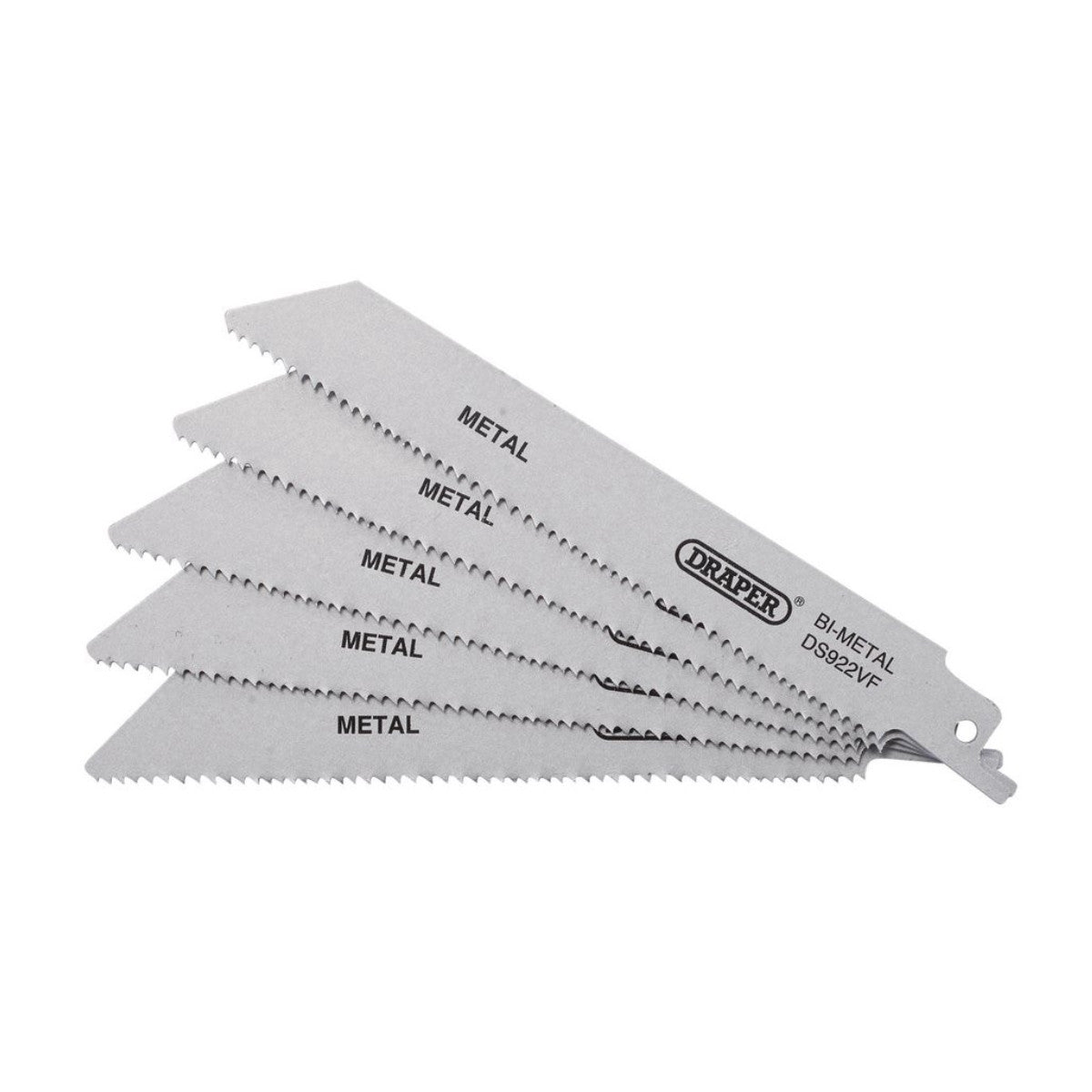 Draper Bi-metal Reciprocating Saw Blades for Metal, 150mm, 10-14tpi (Pack of 5) 43463