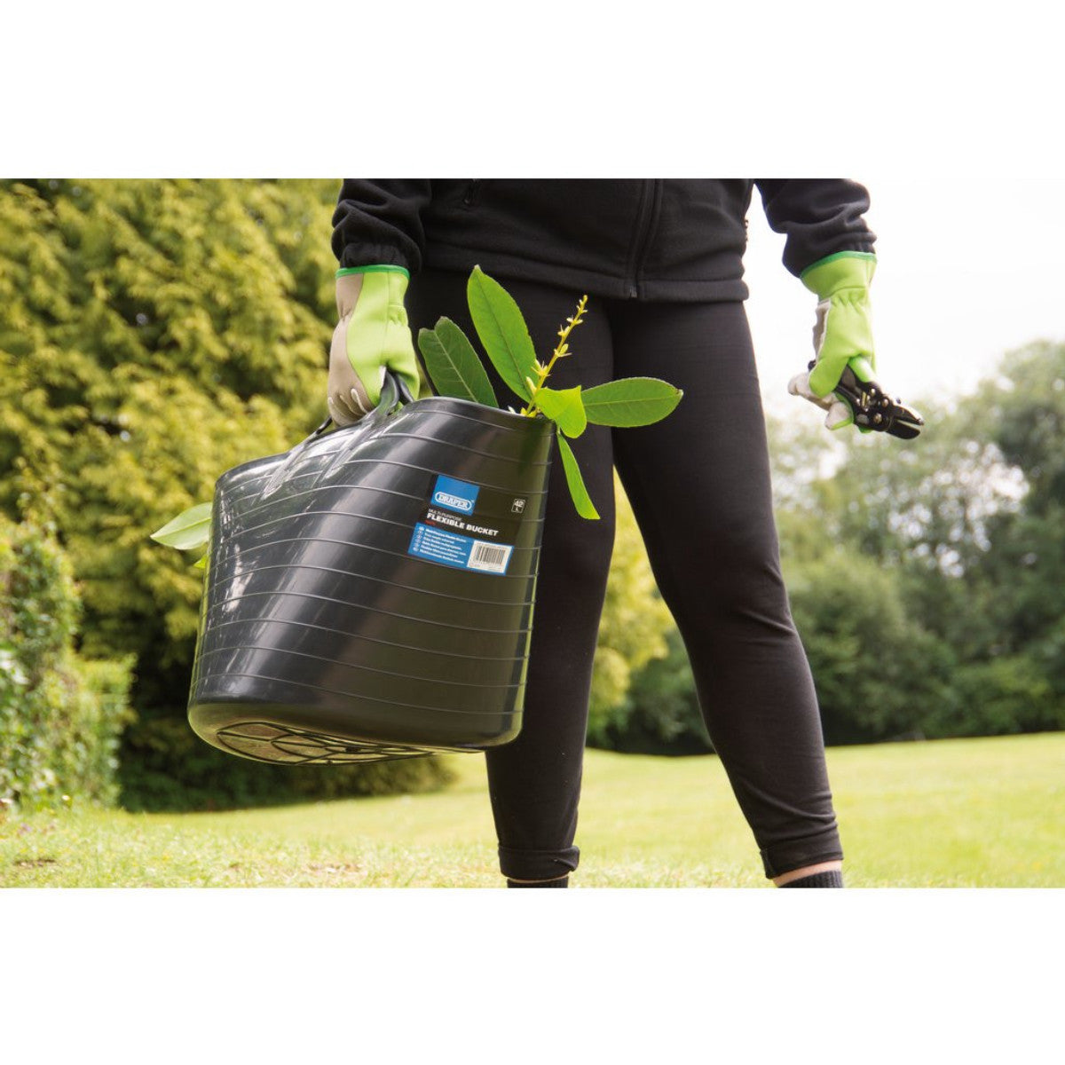 Draper Multi-Purpose Flexible Bucket, 42L, Black 43475
