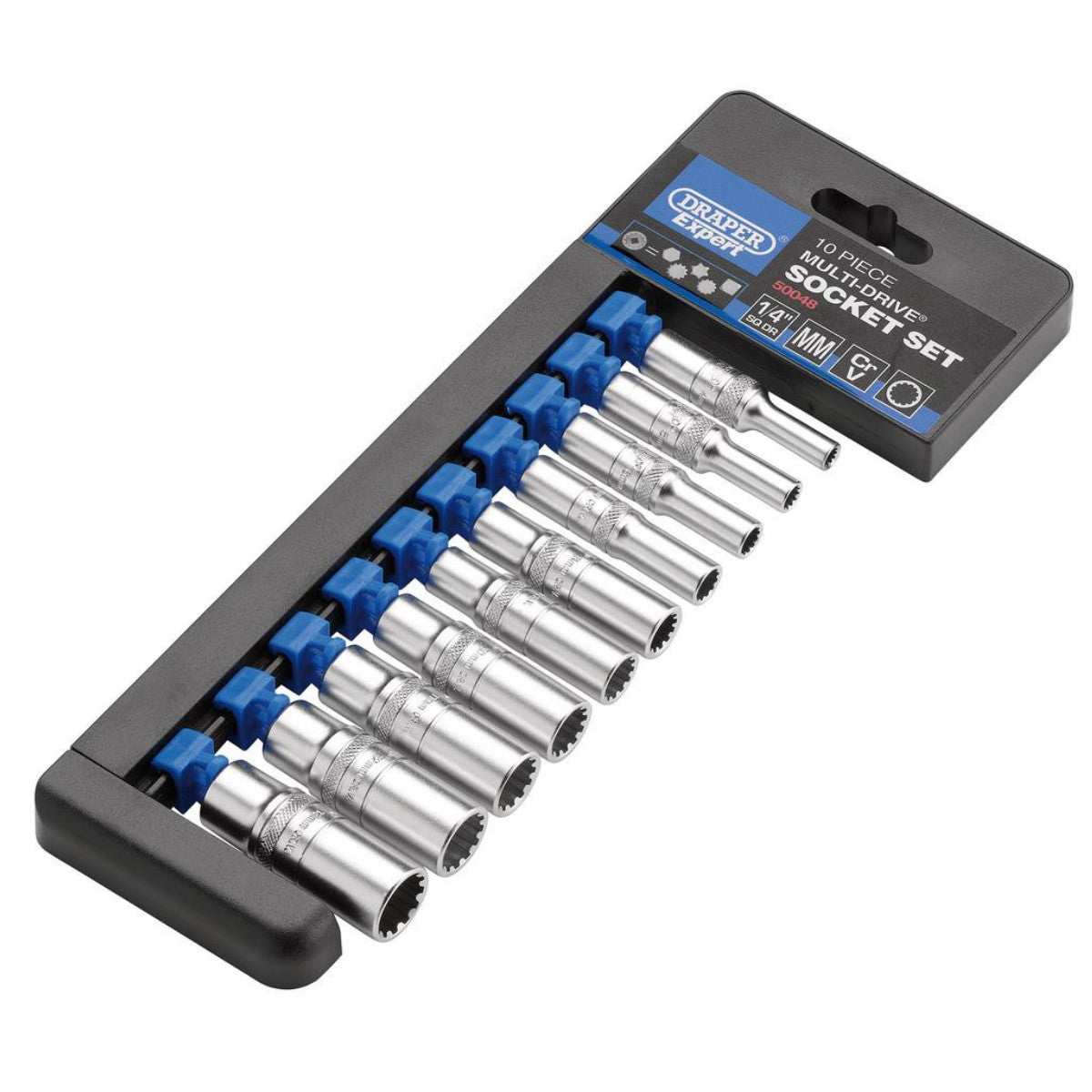 Draper Expert Multi-Drive Metric Deep Socket Set, 1/4" Sq. Dr. (10 Piece) 50048