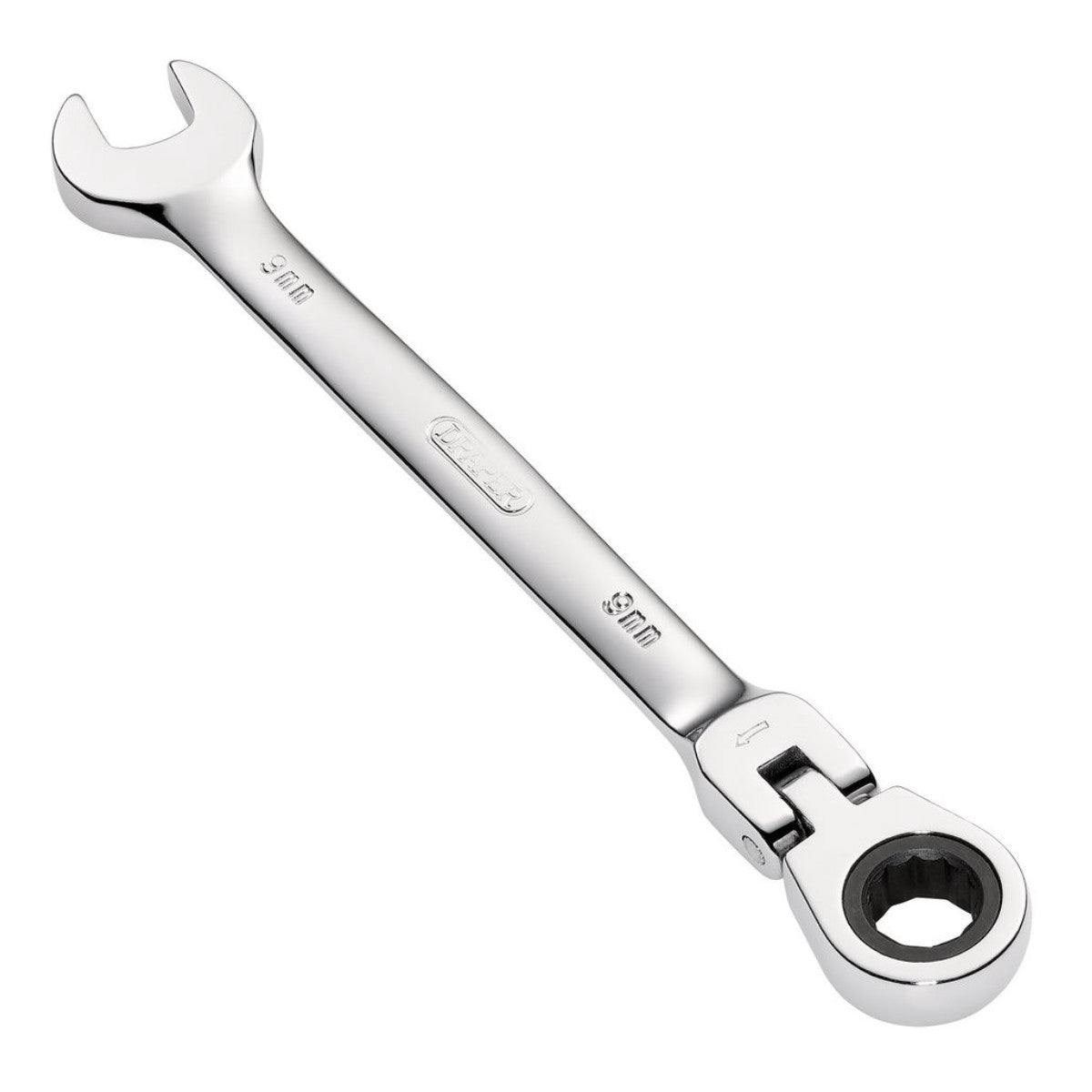 Draper HI-TORQ Metric Flexible Head Ratcheting Combination Spanner, 9mm 52010