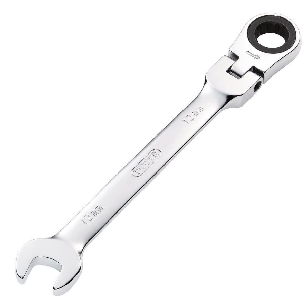 Draper HI-TORQ Metric Flexible Head Ratcheting Combination Spanner, 12mm 52013