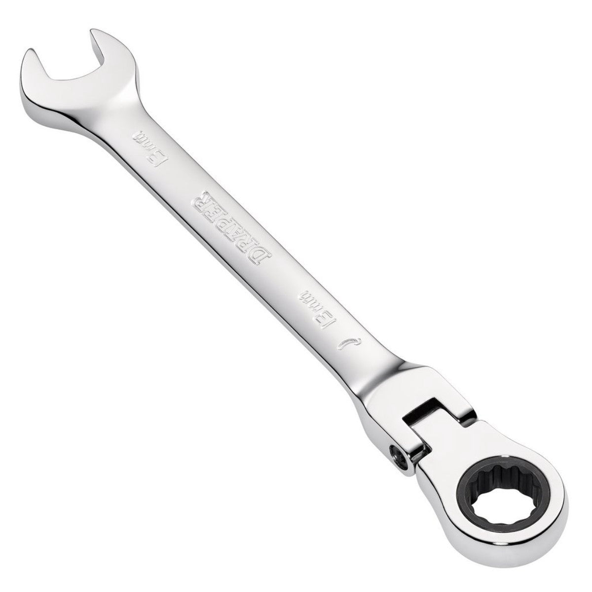 Draper HI-TORQ Metric Flexible Head Ratcheting Combination Spanner, 13mm 52014