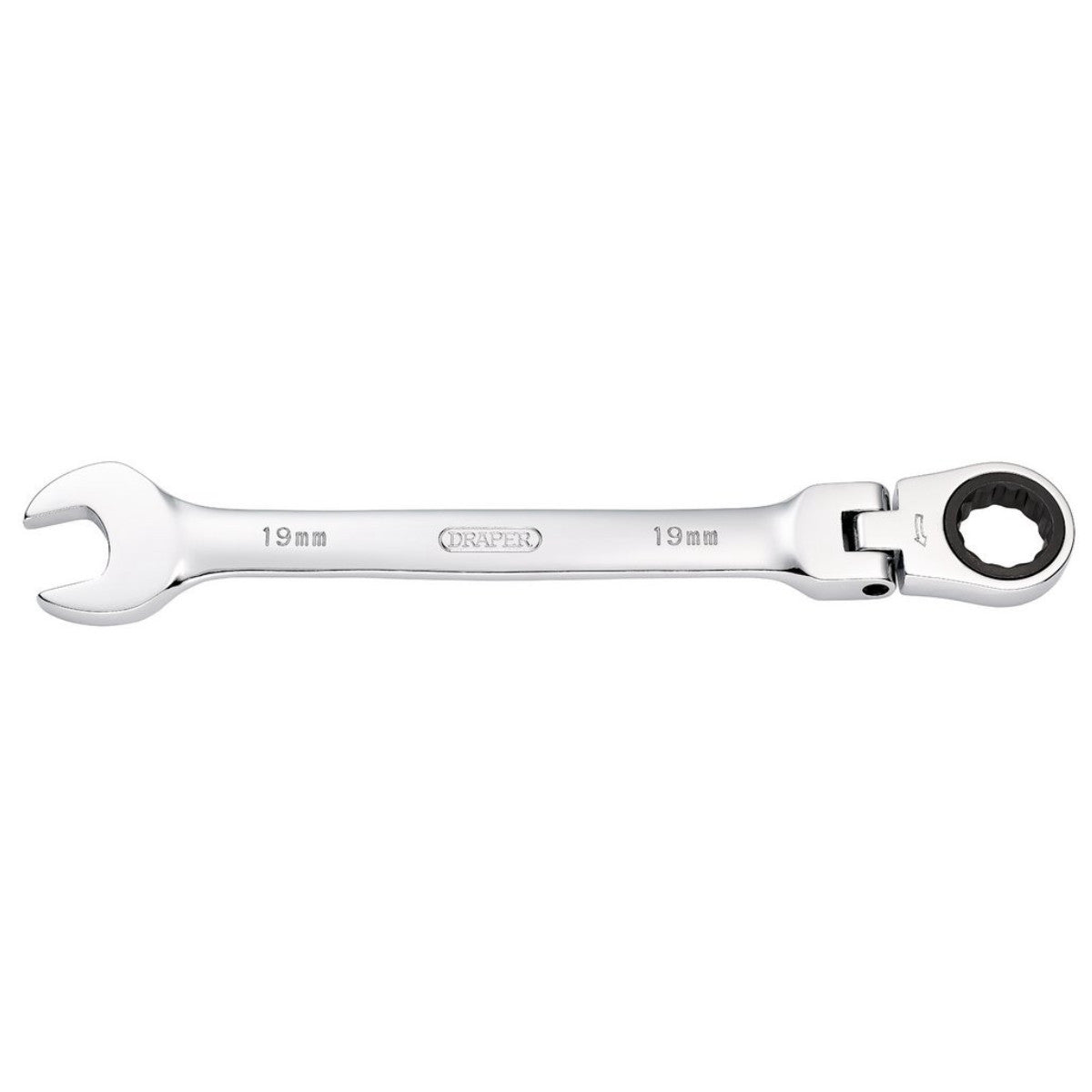 Draper HI-TORQ Metric Flexible Head Ratcheting Combination Spanner, 19mm 52021