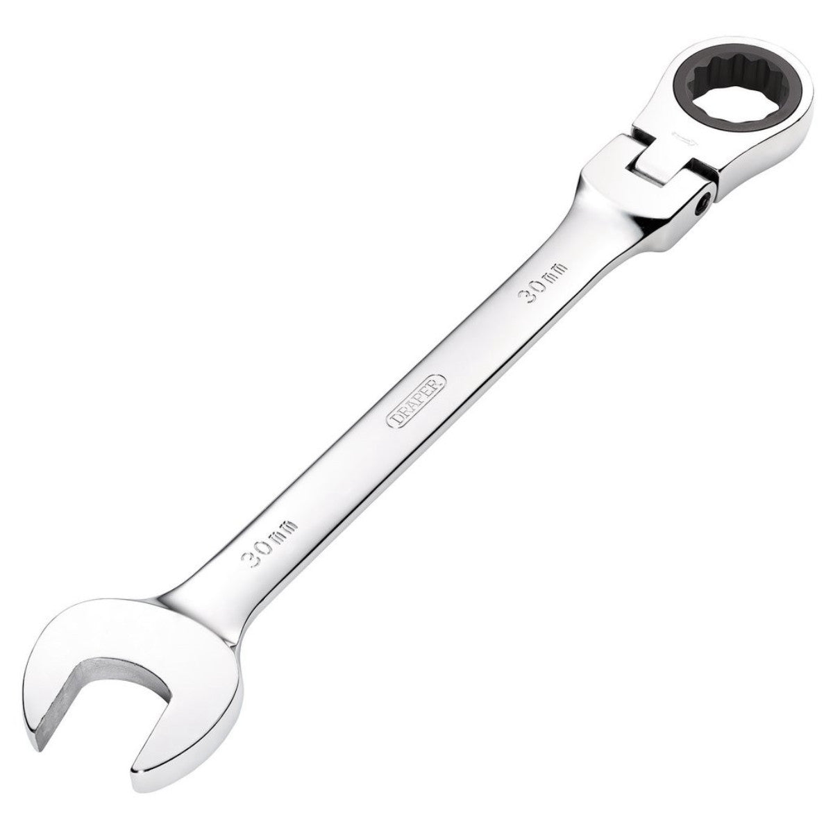 Draper HI-TORQ Metric Flexible Head Ratcheting Combination Spanner, 30mm 52027