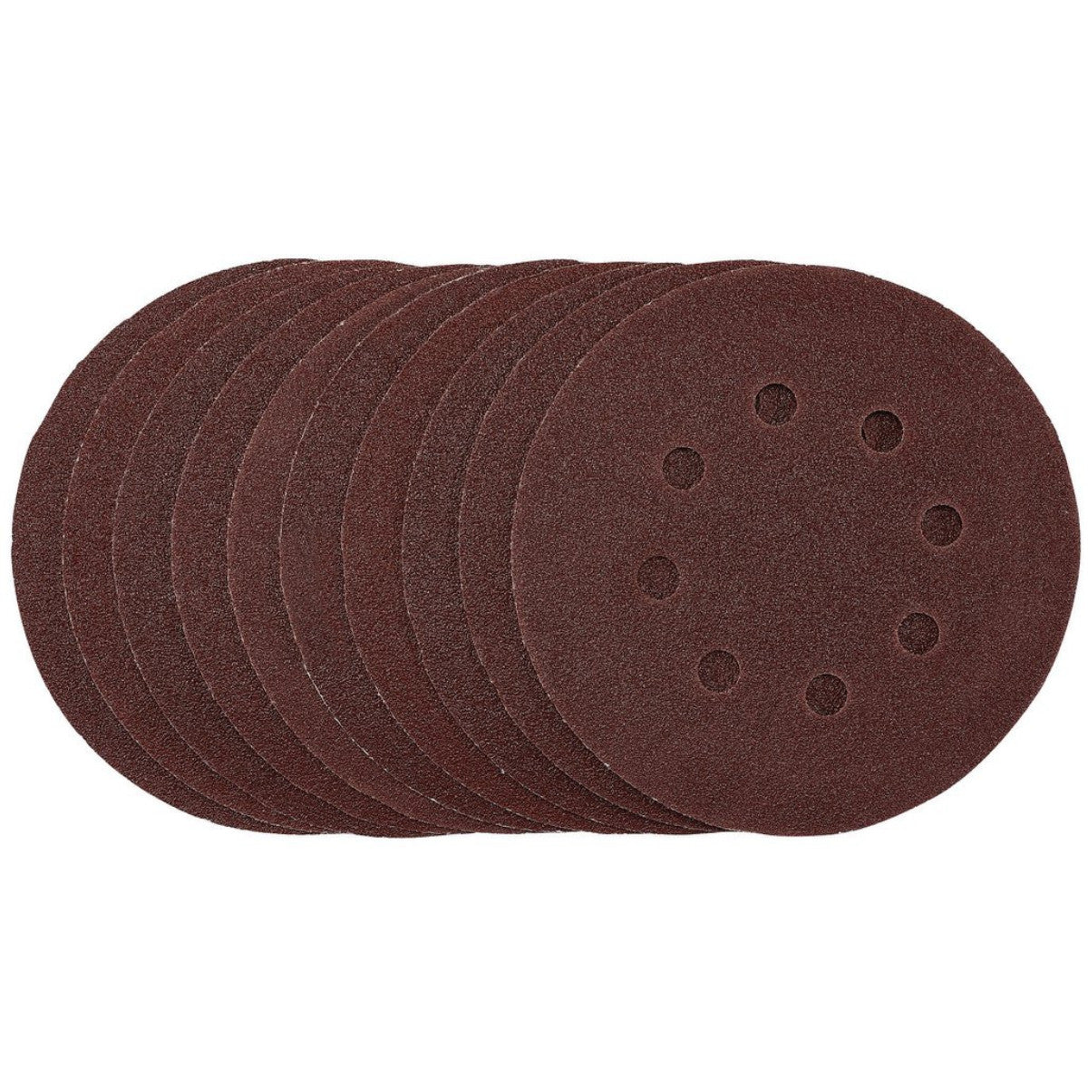 Draper Punched Sanding Discs, 125mm, Hook & Loop, 80 Grit, (Pack of 10) 54755