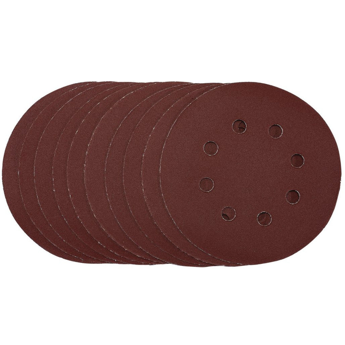 Draper Punched Sanding Discs, 125mm, Hook & Loop, 240 Grit, (Pack of 10) 54758