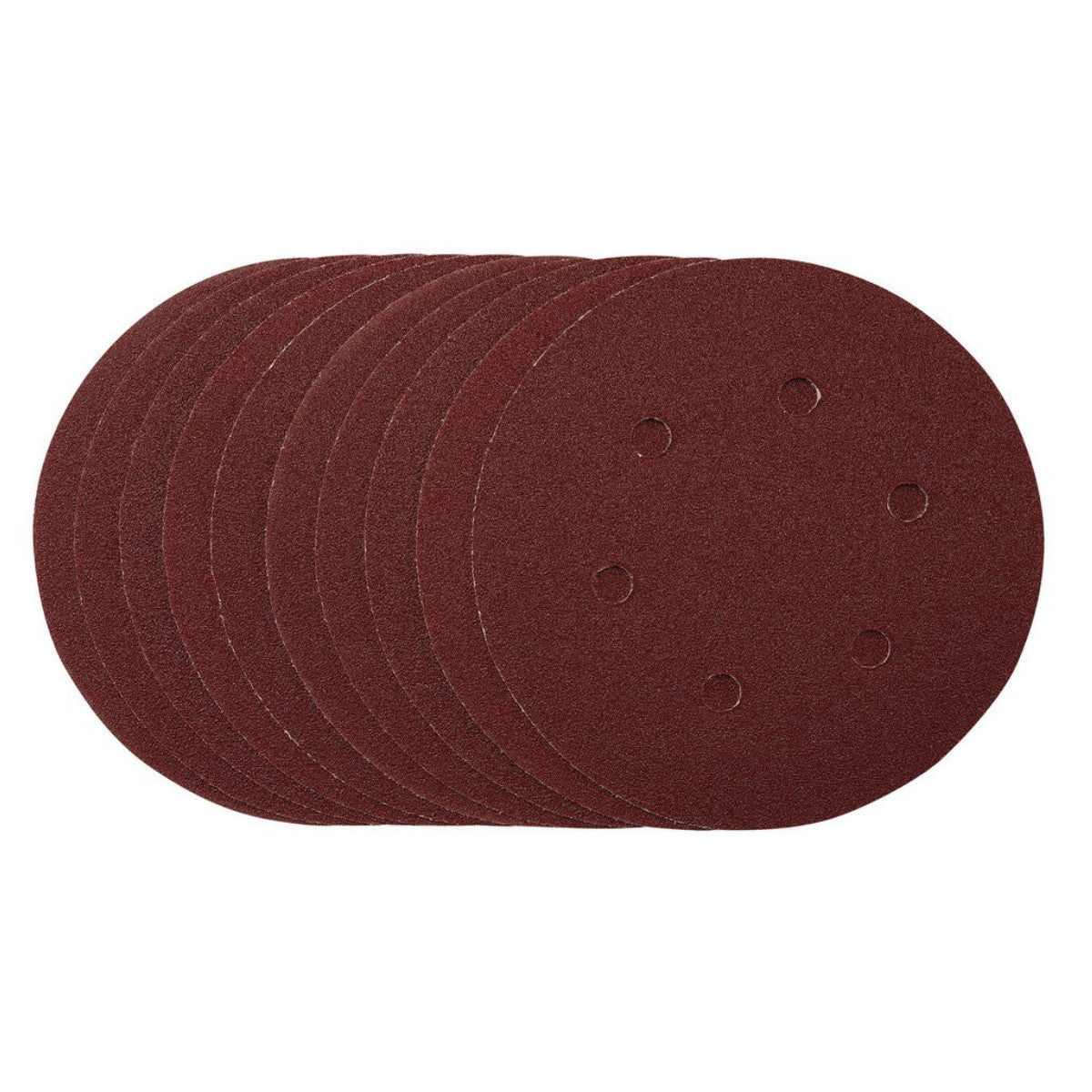 Draper Sanding Discs, 150mm, Hook & Loop, 80 Grit, (Pack of 10) 54888