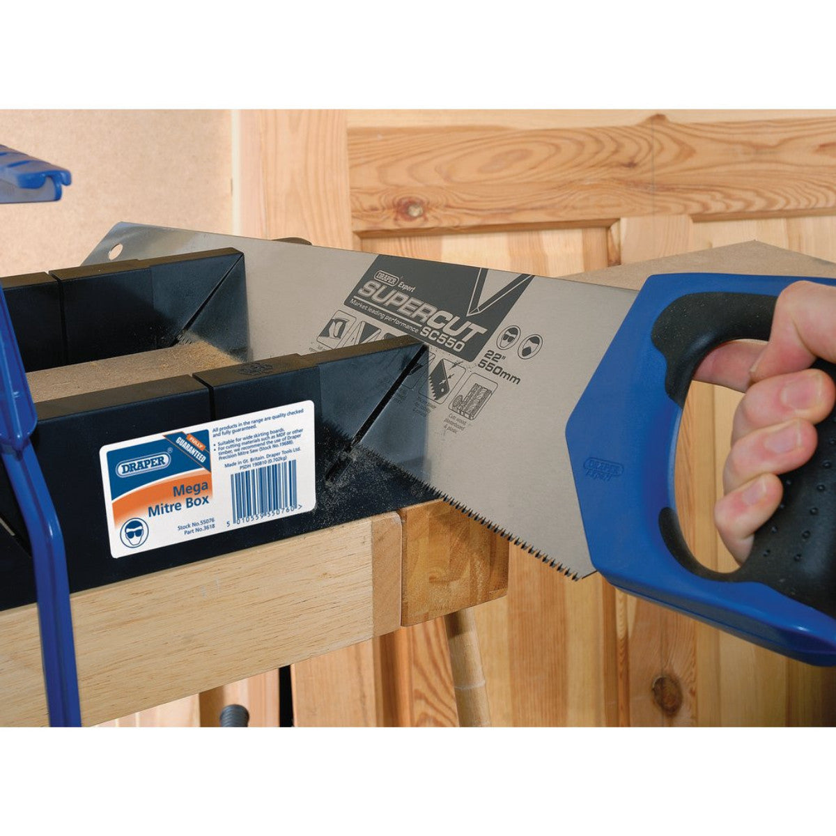 Draper Mega Mitre Box , 45°, 60° & 90°, 325 x 180 x 60mm 55076