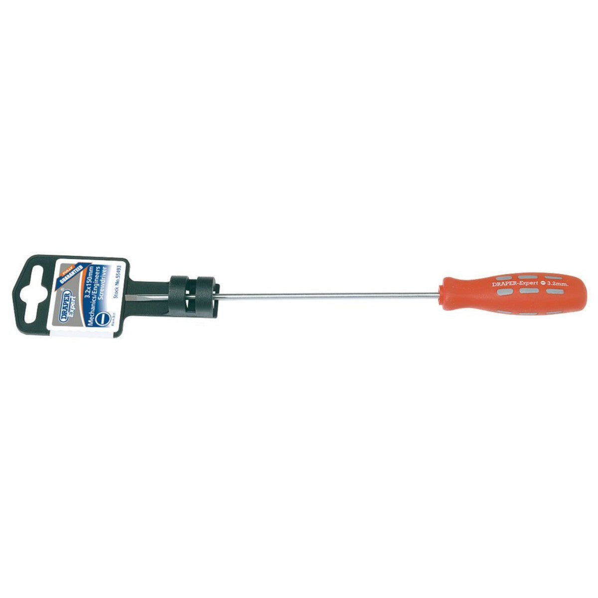 Draper Expert Plain Slot Parallel Tip Mechanics Screwdriver, 3.2 x 150mm 55493