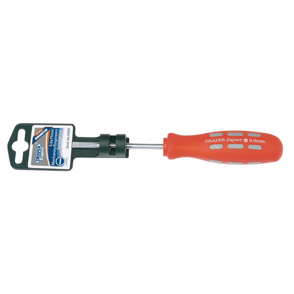 Draper Expert Plain Slot Parallel Tip Mechanics Screwdriver, 5 x 75mm 55494