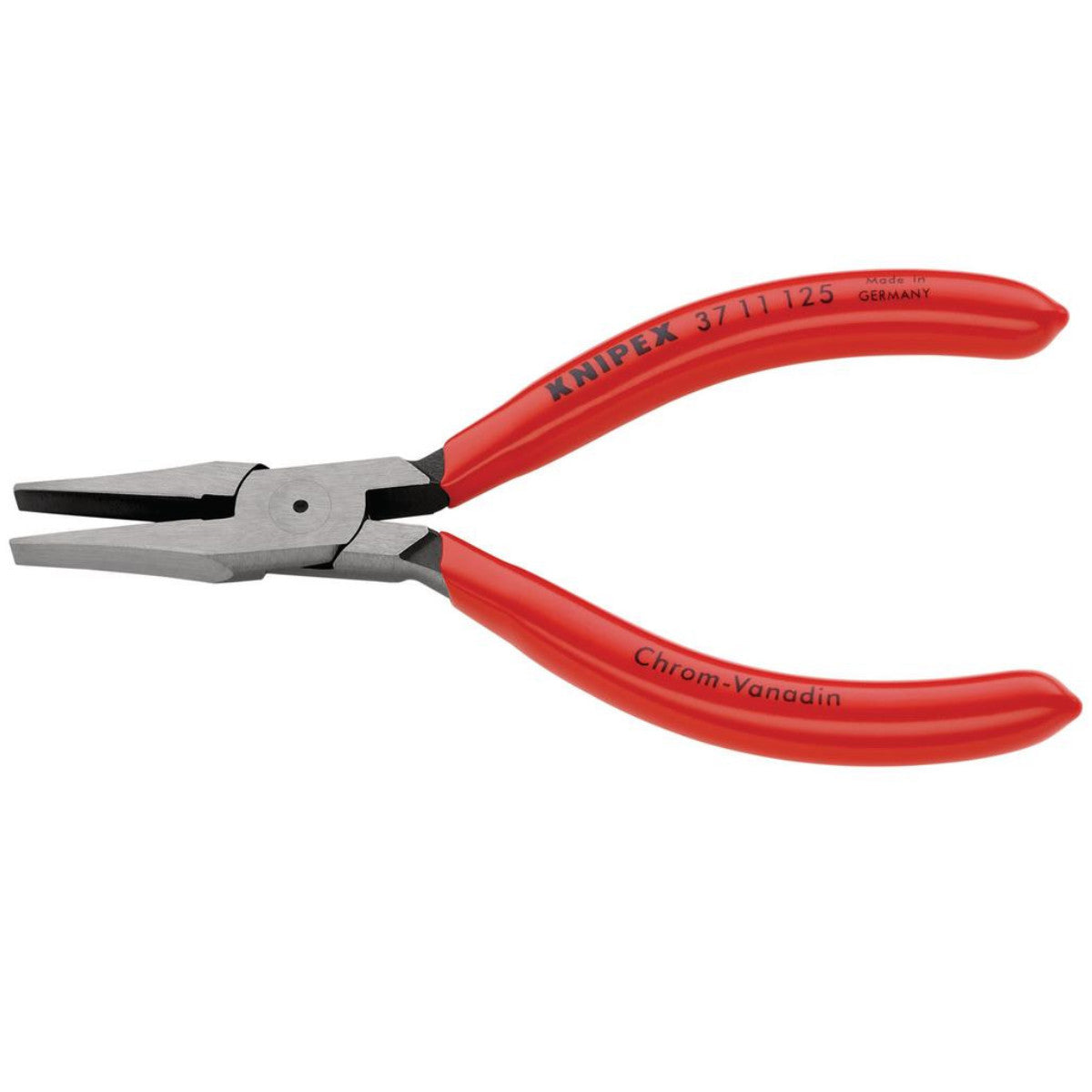 Knipex 37 11 125 Flat Nose Pliers for precision mechanics plastic coated black atramentized, 125mm 55952