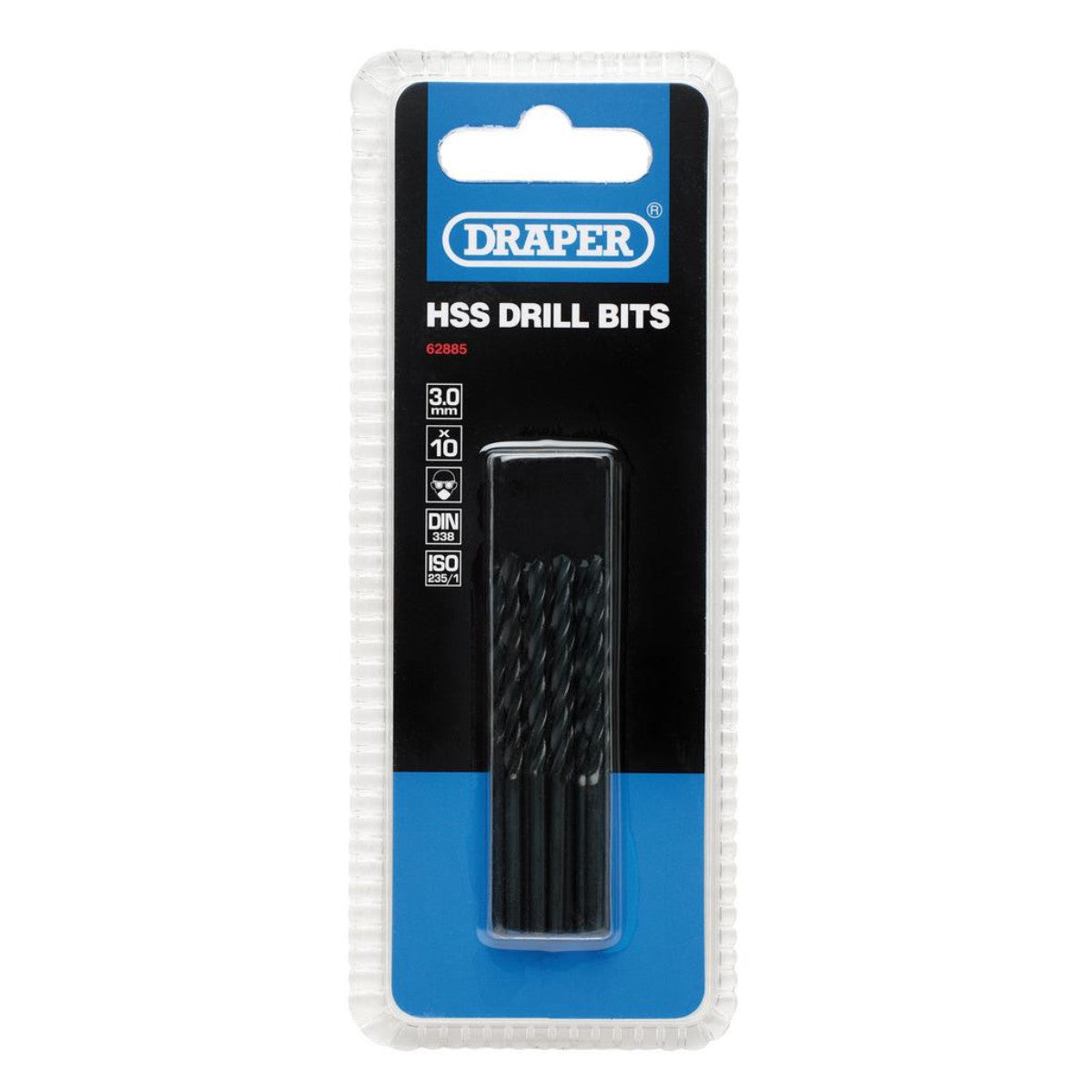 Draper HSS Twist Drill Bits, 3.0 x 60mm (Pack of 10) 62885