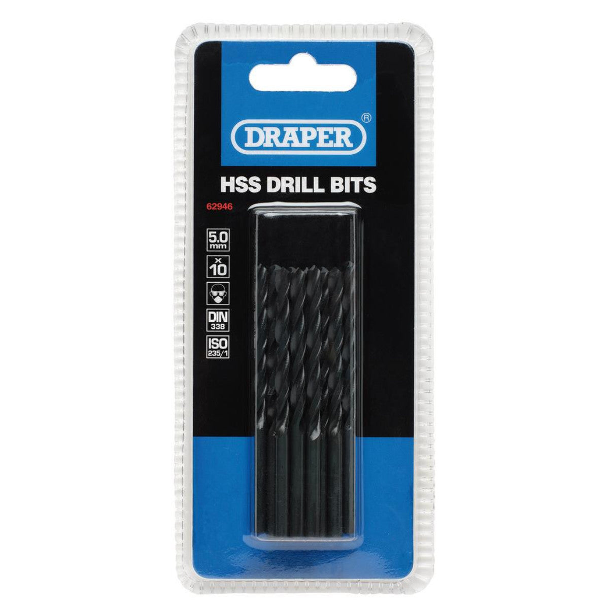 Draper HSS Twist Drill Bits, 5.0 x 85mm (Pack of 10) 62946