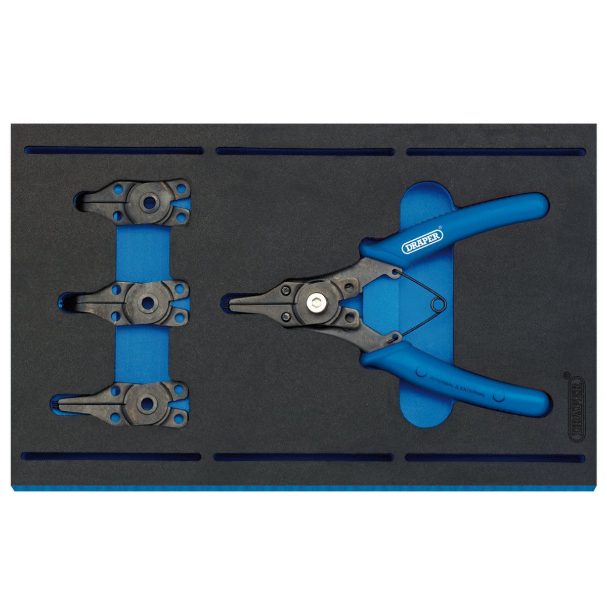 Draper Interchangeable Circlip Plier Set in 1/4 Drawer EVA Insert Tray (5 Piece) 63196