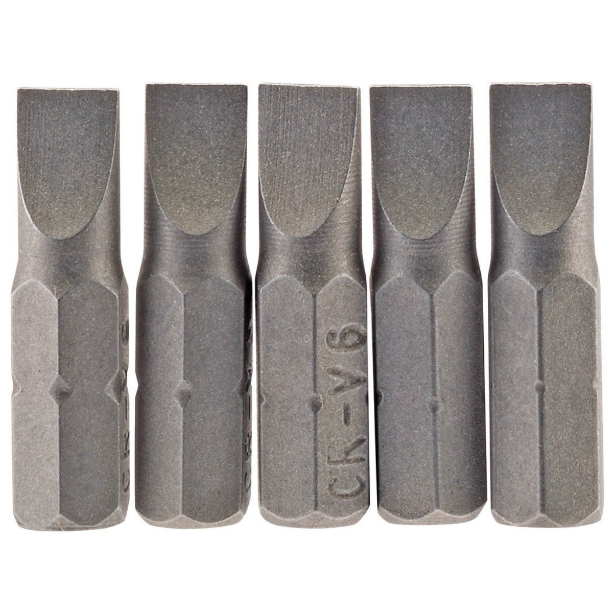 Draper Plain Slot Insert Bit, 6mm, 1/4" Hex, 25mm Long (Pack of 5) 64011