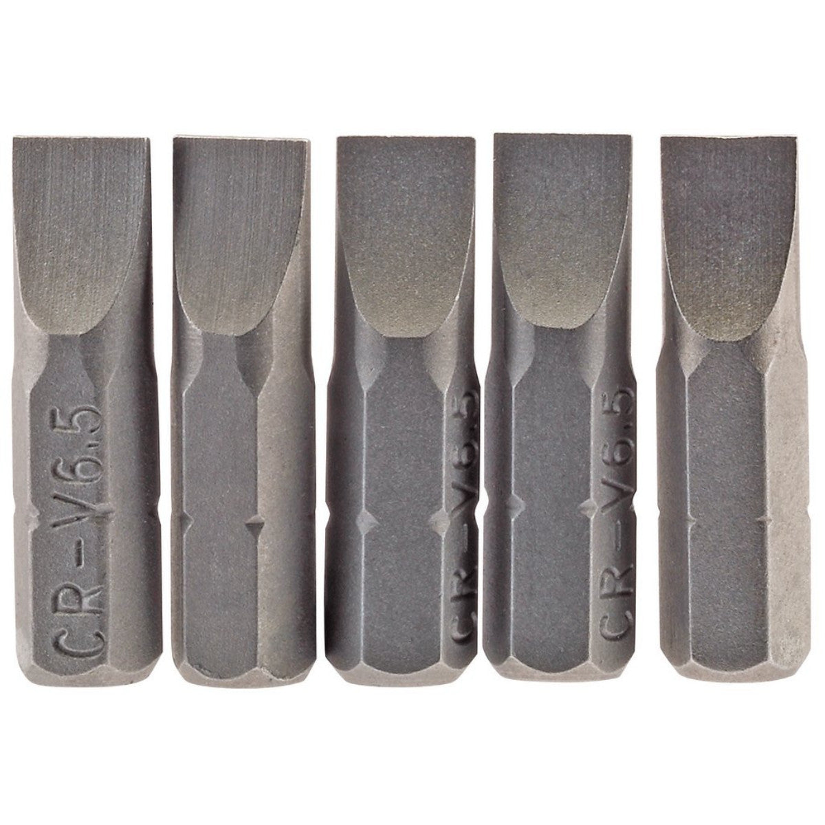 Draper Plain Slot Insert Bit, 6.5mm, 1/4" Hex, 25mm Long (Pack of 5) 64012