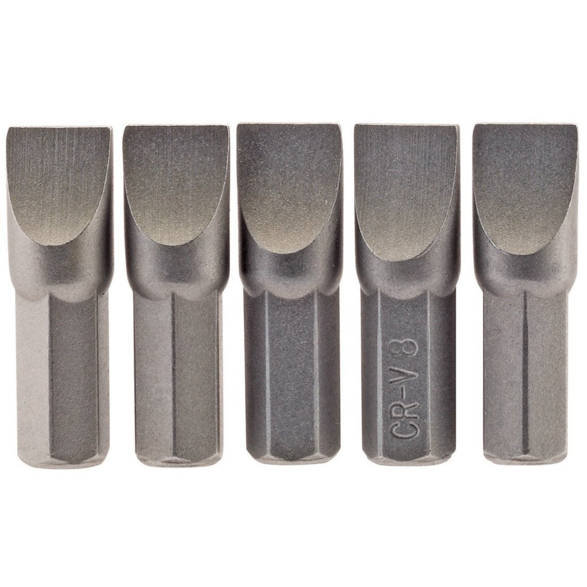 Draper Plain Slot Insert Bit, 8.0mm, 1/4" Hex, 25mm Long (Pack of 5) 64013