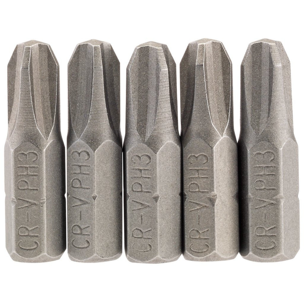 Draper Cross Slot Insert Bit, 1/4" Hex, 25mm Long, No.3 (Pack of 5) 64023