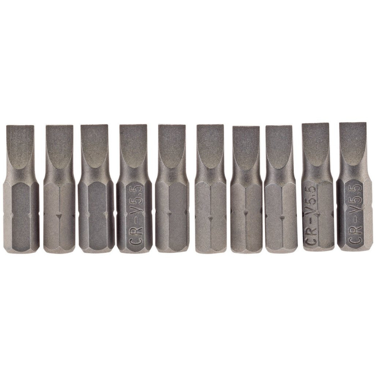 Draper Plain Slot Insert Bit, 5.5mm, 1/4" Hex, 25mm Long (Pack of 10) 64028