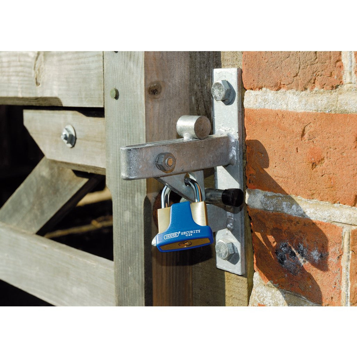 Draper Solid Brass Padlock and 2 Keys with Hardened Steel Shackle and Bumper, 42mm 64165