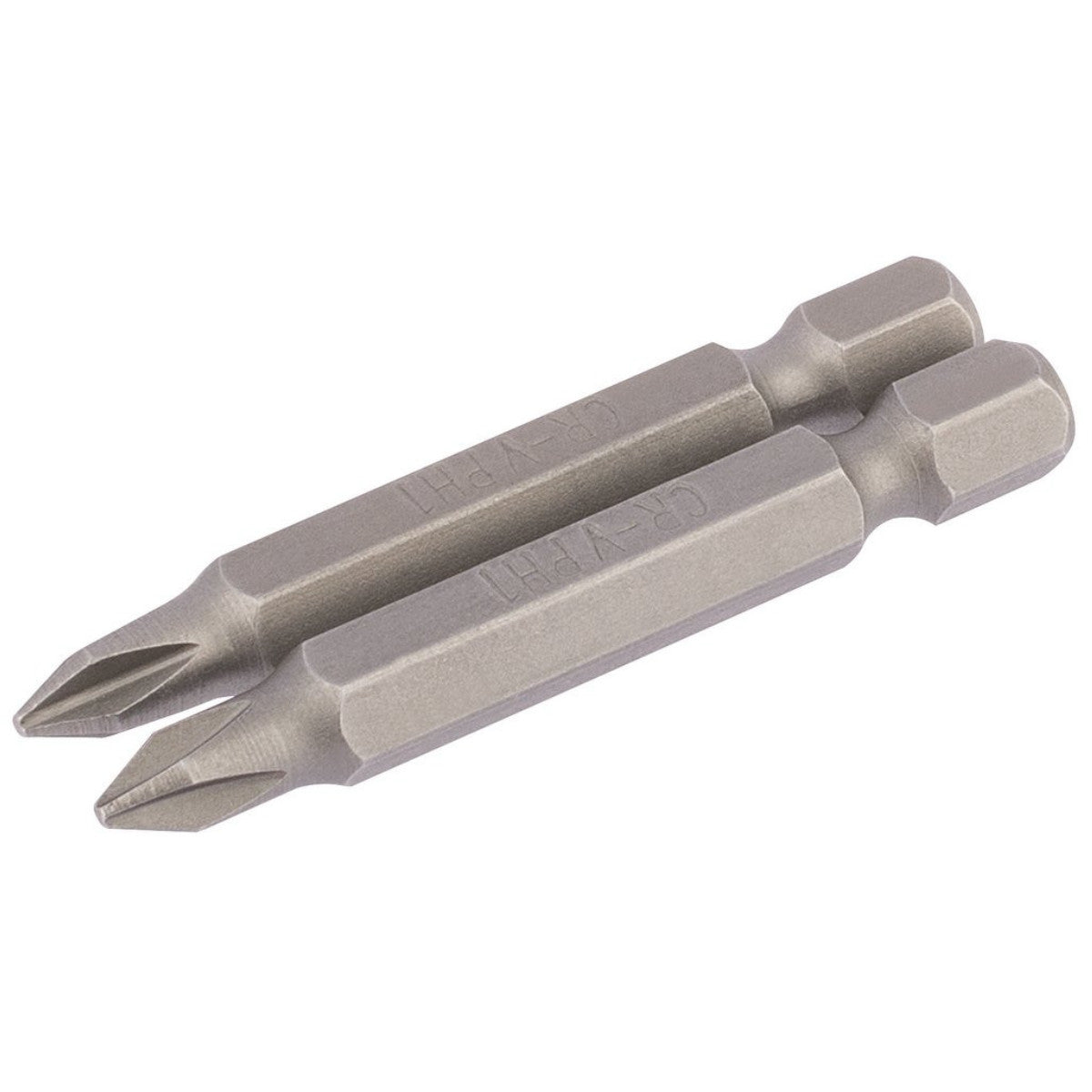 Draper Cross Slot Insert Bit, 1/4" Hex, 50mm Long, No.1 (Pack of 2) 64232