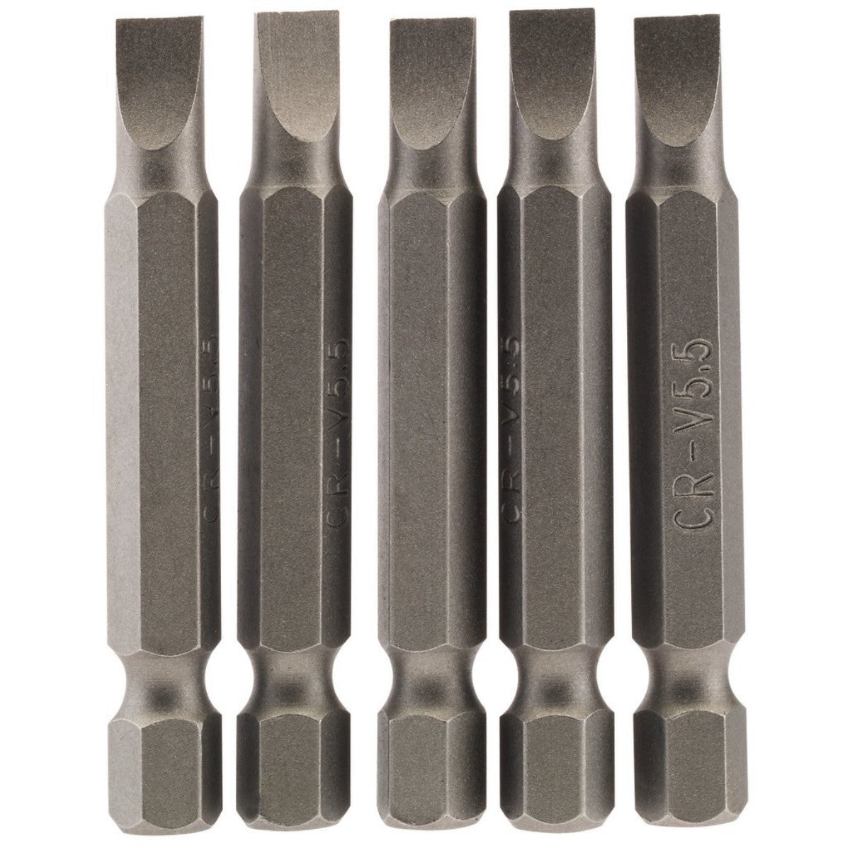 Draper Plain Slot Insert Bit, 5.5mm, 1/4" Hex, 50mm Long (Pack of 5) 64272