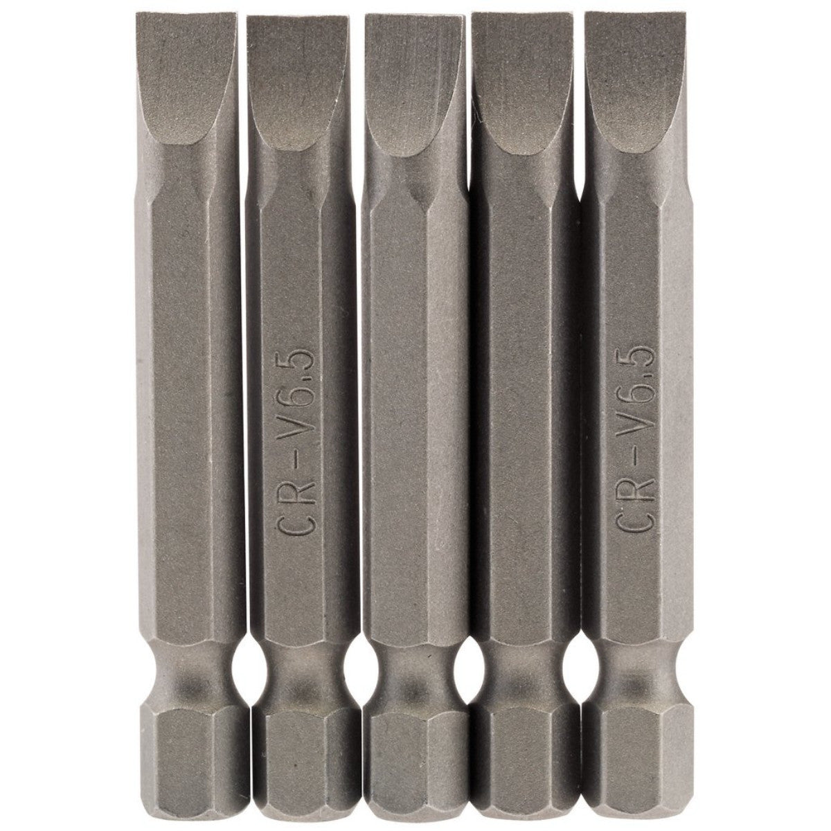 Draper Plain Slot Insert Bit, 6.5mm, 1/4" Hex, 50mm Long (Pack of 5) 64276