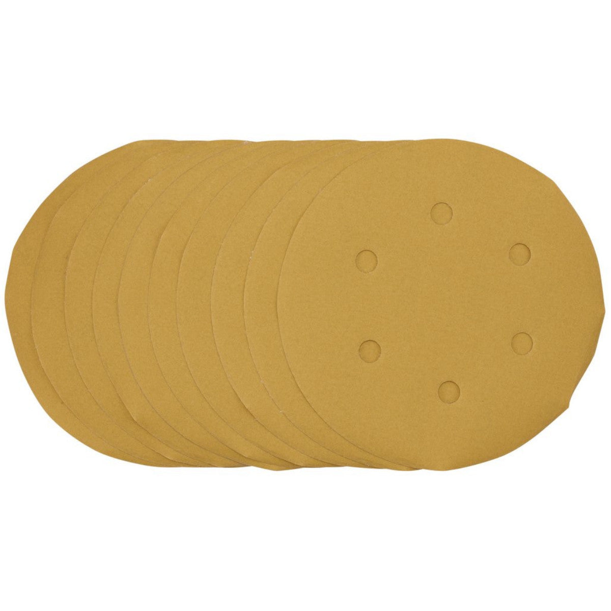 Draper Gold Sanding Discs with Hook & Loop, 150mm, 400 Grit, 6 Dust Extraction Holes (Pack of 10) 64282