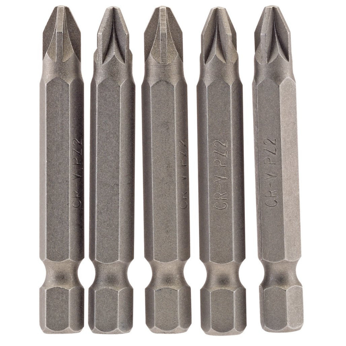 Draper PZ Type Insert Bit, 1/4" Hex, 50mm Long, No.2 (Pack of 5) 64283