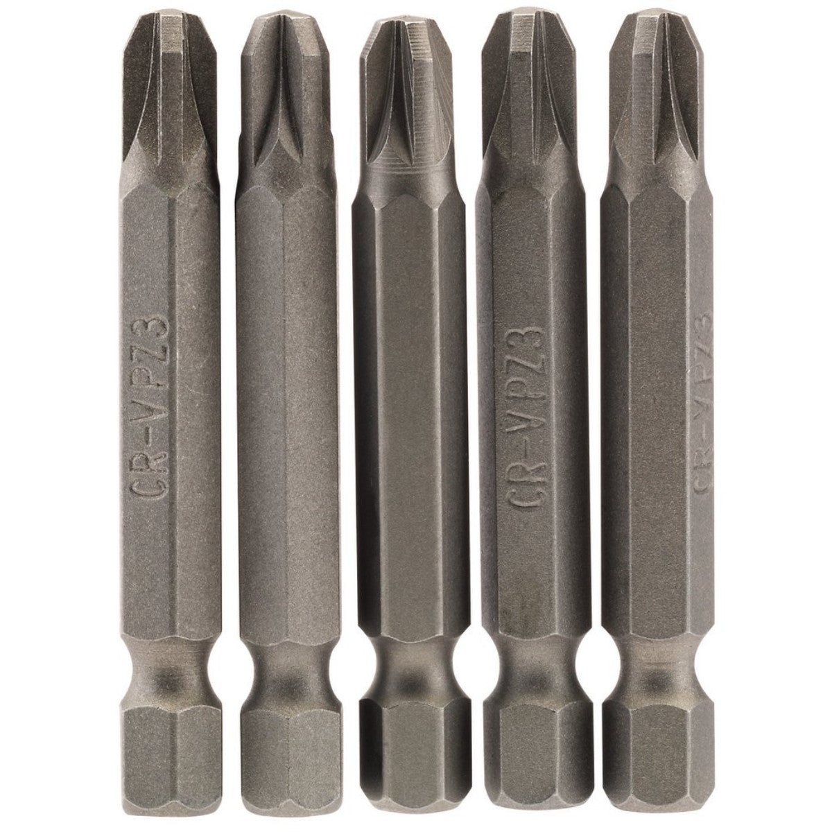 Draper PZ Type Insert Bit, 1/4" Hex, 50mm Long, No.3 (Pack of 5) 64286