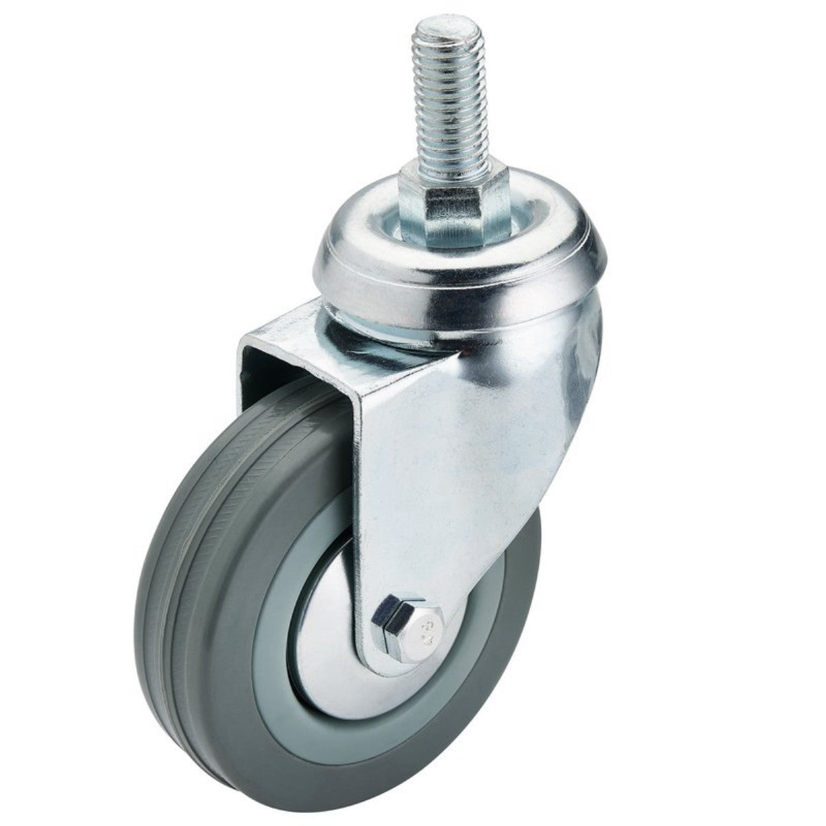 Draper Swivel Bolt Fixing Rubber Castor, 75mm Diameter, S.W.L. 70kg 65475