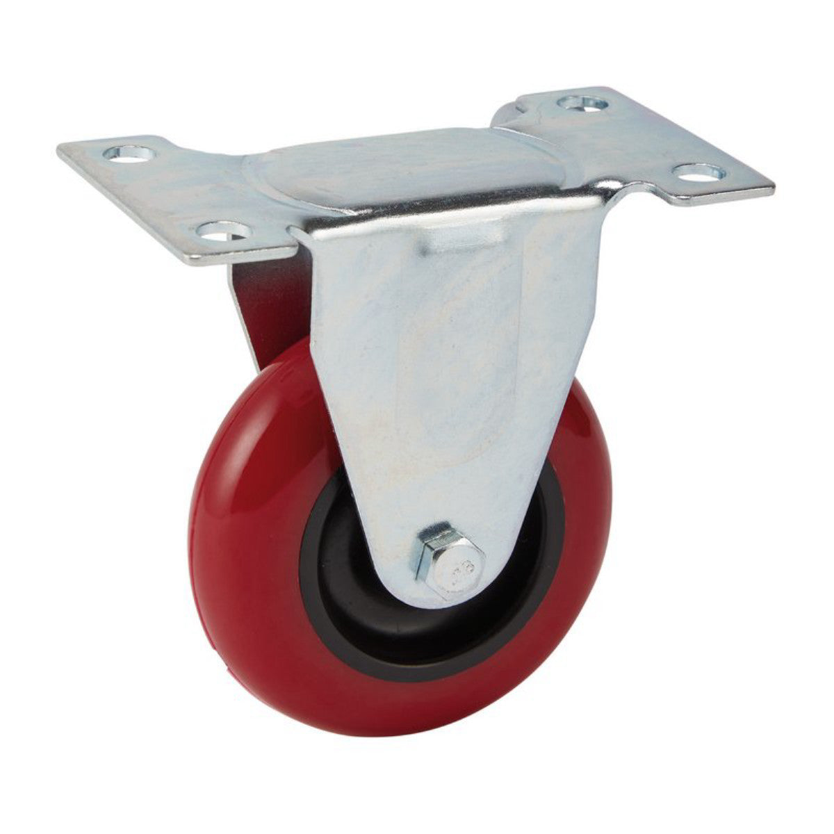 Draper Fixed Plate Fixing Polyurethane Wheel, 75mm Diameter, S.W.L. 100kg 65517