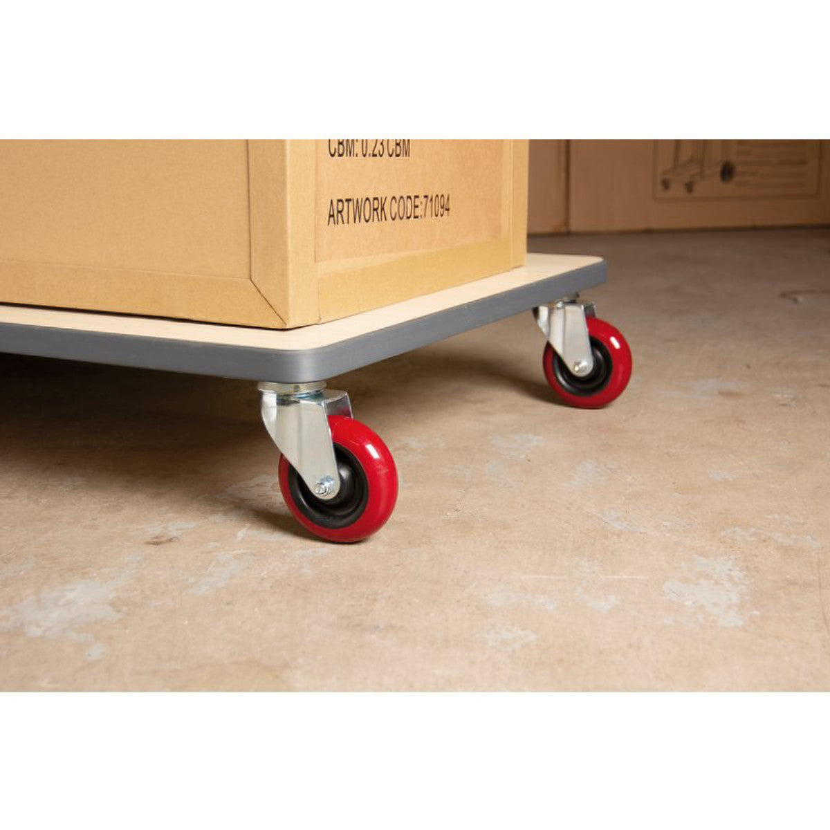 Draper Polyurethane Wheeled Swivel Plate Castor, 100mm Diameter, S.W.L. 125kg 65518