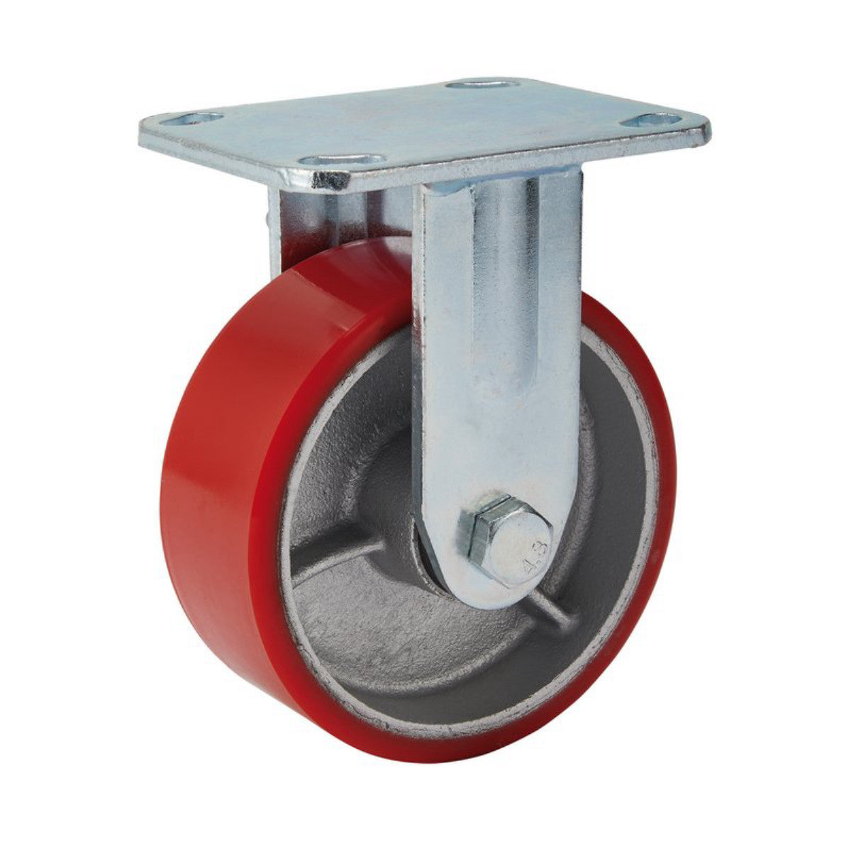 Draper Fixed Plate Fixing Heavy Duty Polyurethane Wheel, 125mm Diameter, S.W.L. 300kg 65528