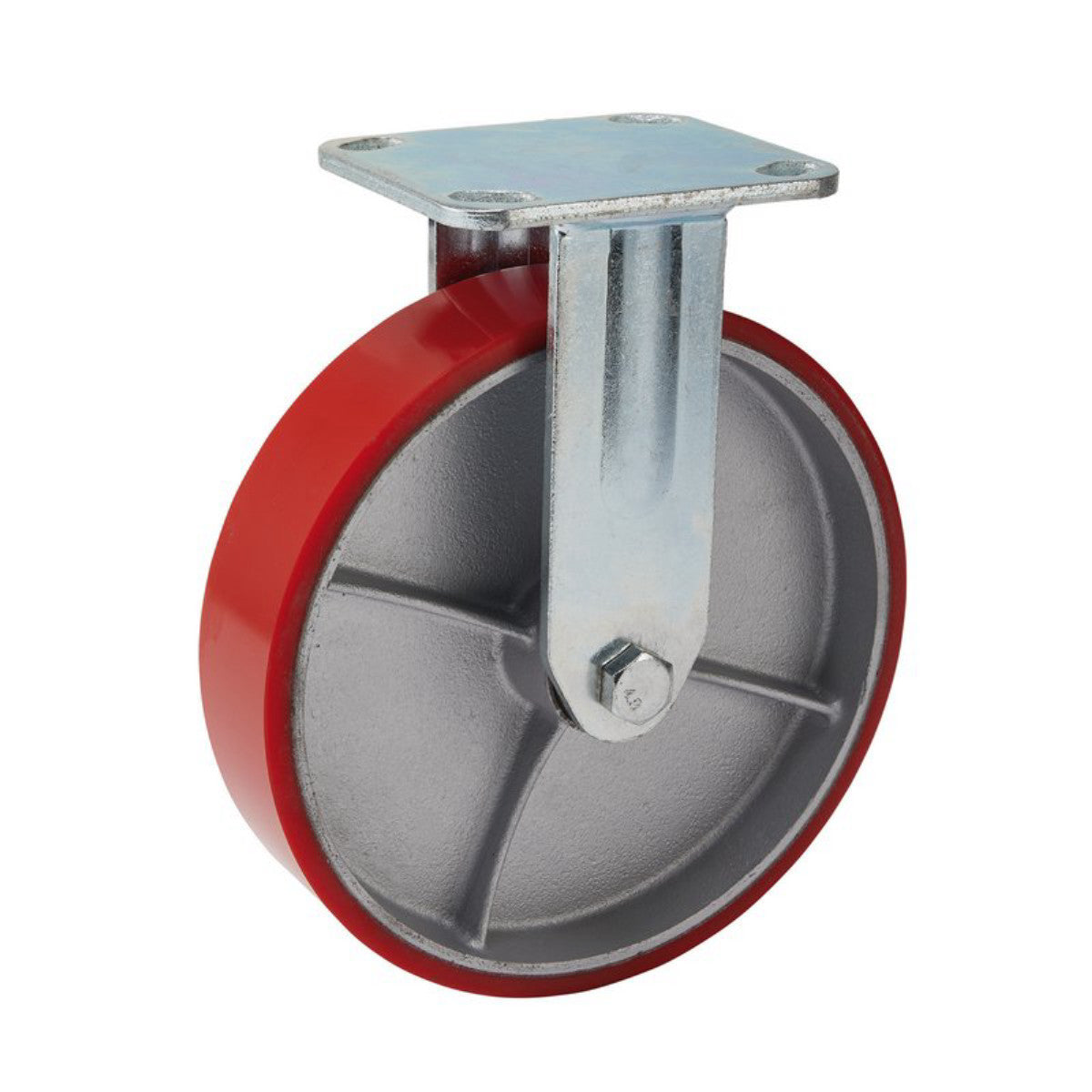Draper Fixed Plate Fixing Heavy Duty Polyurethane Wheel, 200mm Diameter, S.W.L. 500kg 65534