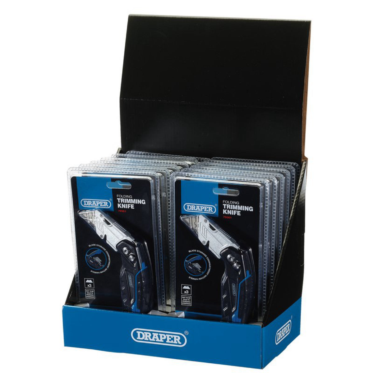 Draper Folding Trimming Knife with Blade Storage and x 3 Blades 70361