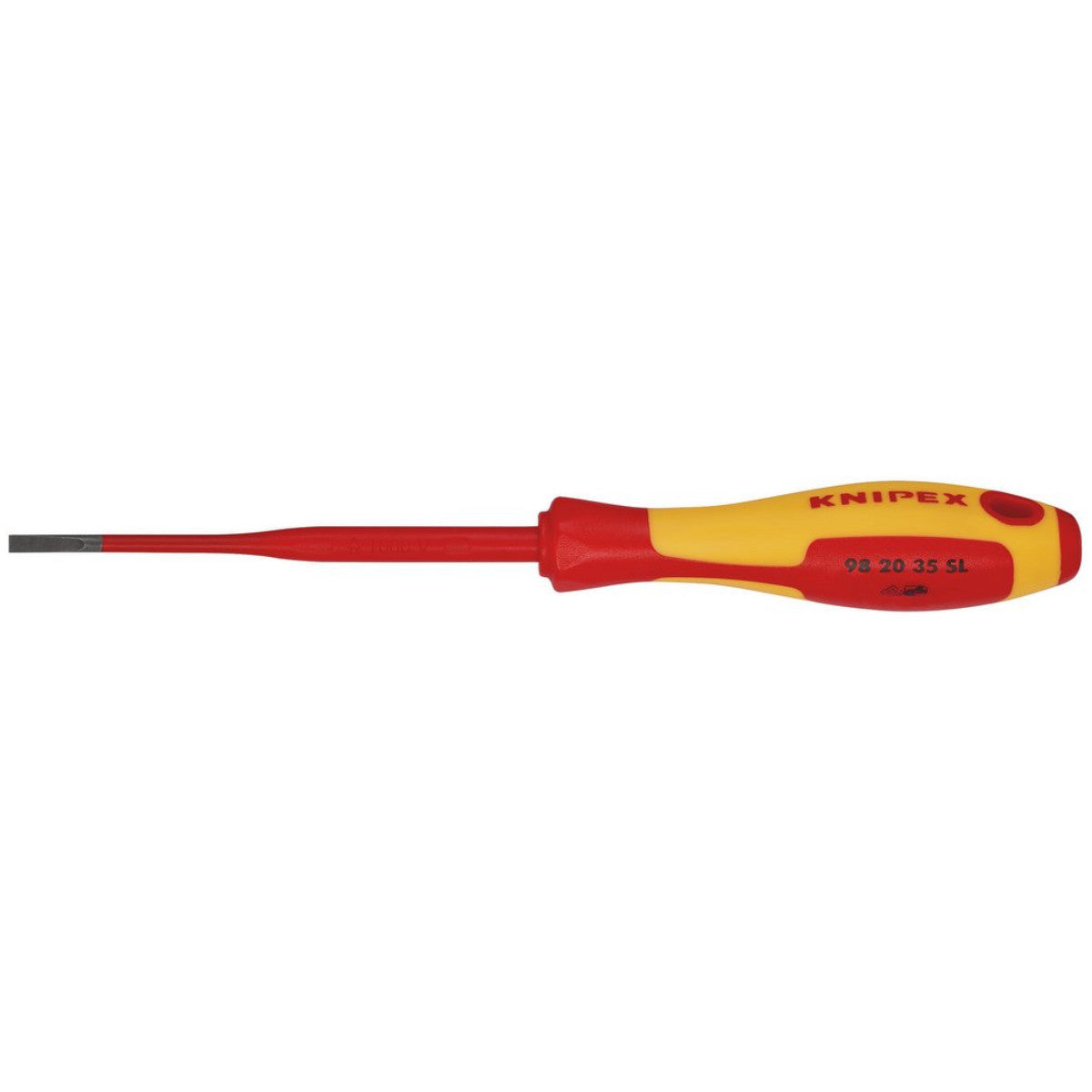 Knipex 98 20 35 SL VDE Insulated Slotted Screwdriver, 3.5 x 100mm - Slim 72380