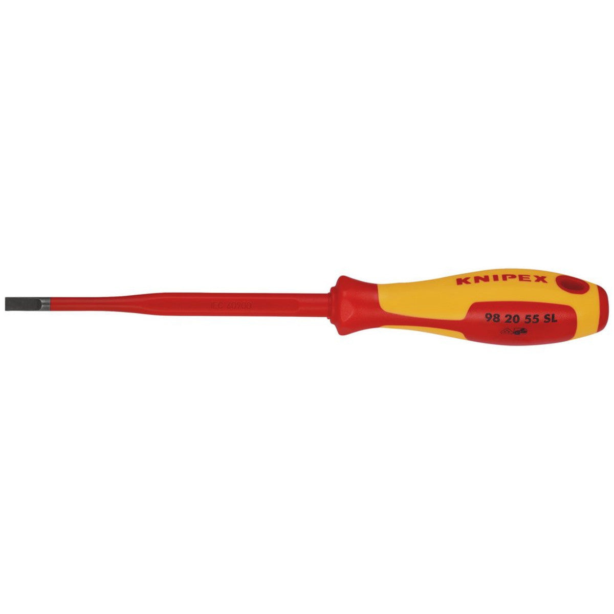 Knipex 98 20 55 SL VDE Insulated Slotted Screwdriver, 5.5 x 100mm - Slim 72391
