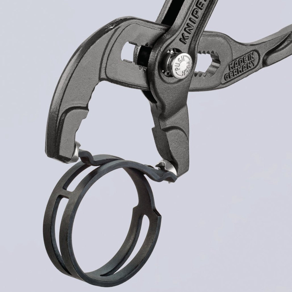 Knipex 85 51 180 A SB Spring Hose Clamp Pliers with non-slip plastic coating grey atramentized, 180mm 79173