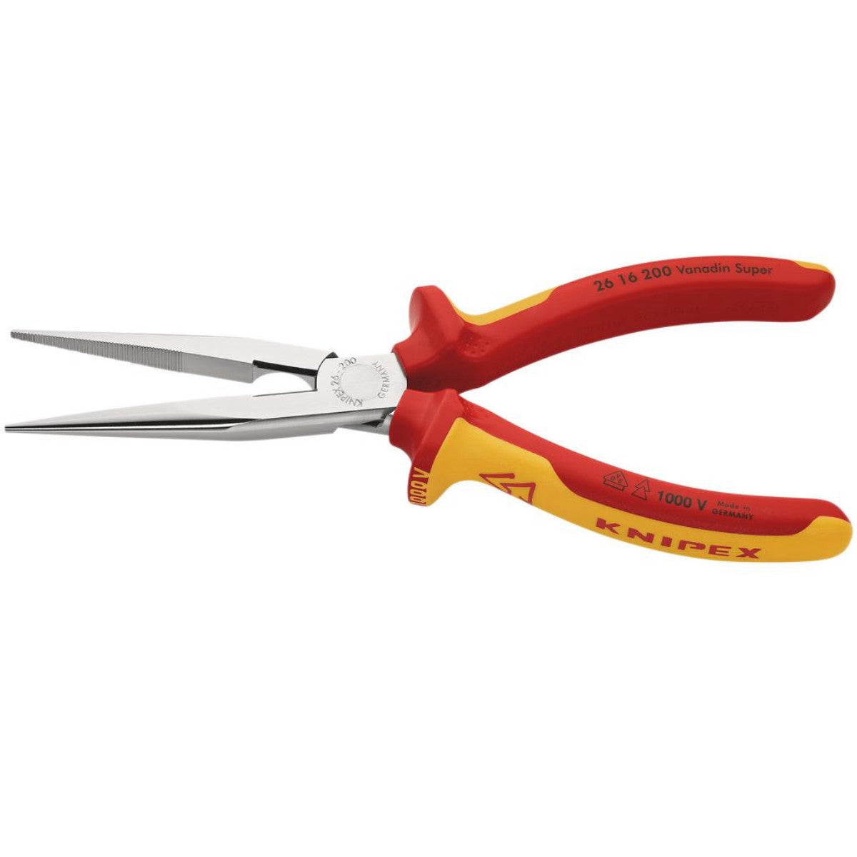 Knipex 26 16 200 SBE VDE Snipe Nose Side Cutting Pliers, 200mm 81246